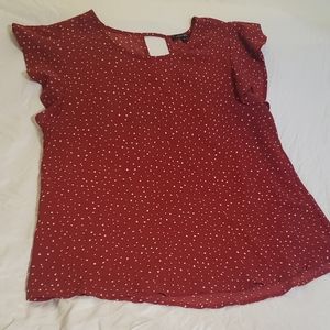 Papermoon Blouse, size L, Red with White pok-a-dots